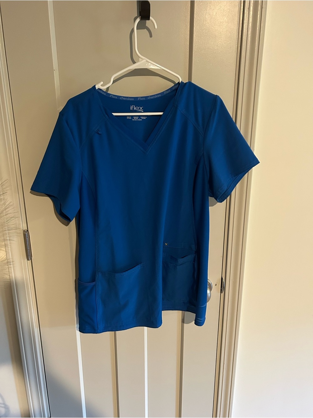 Cherokee Blue V-Neck Scrub Top